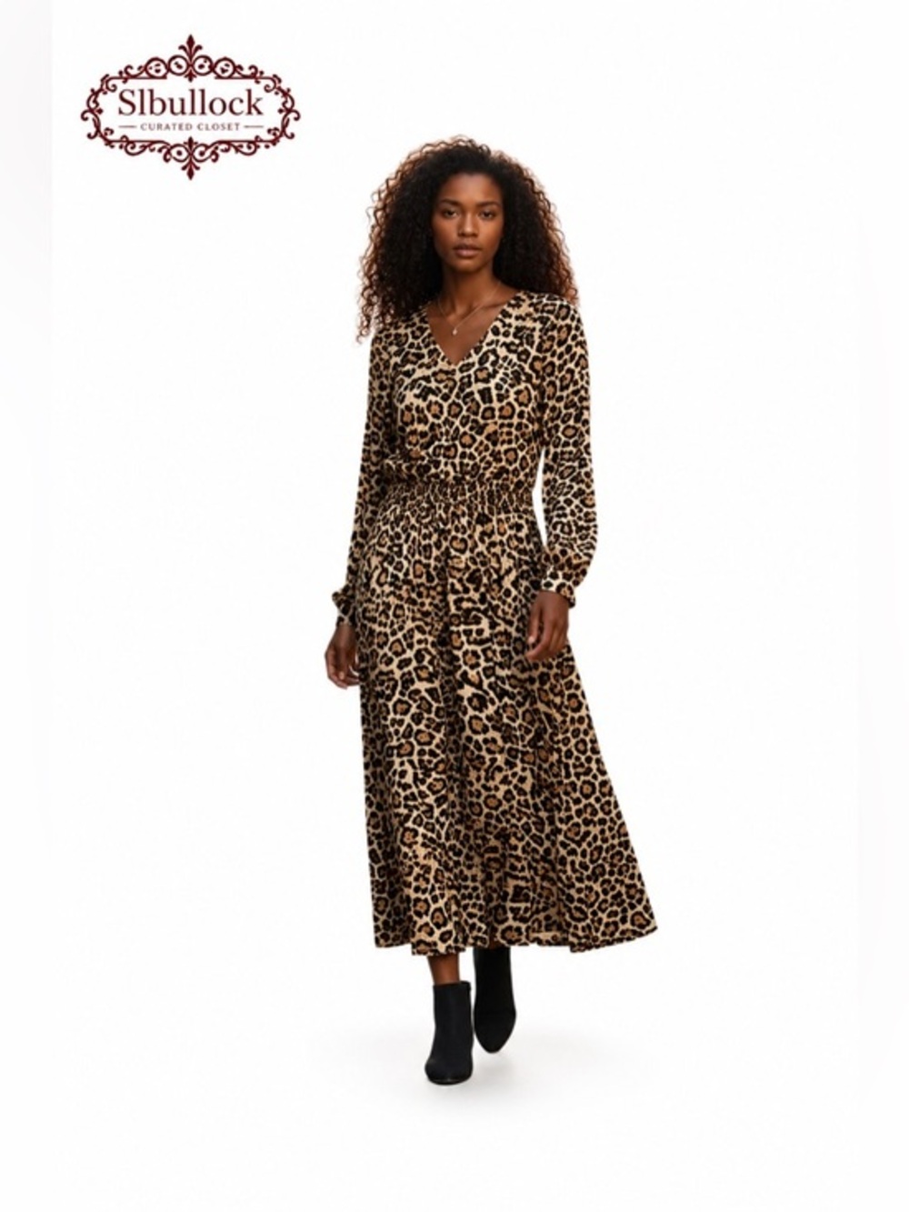 D45 LOFT Leopard Print Midi Dress